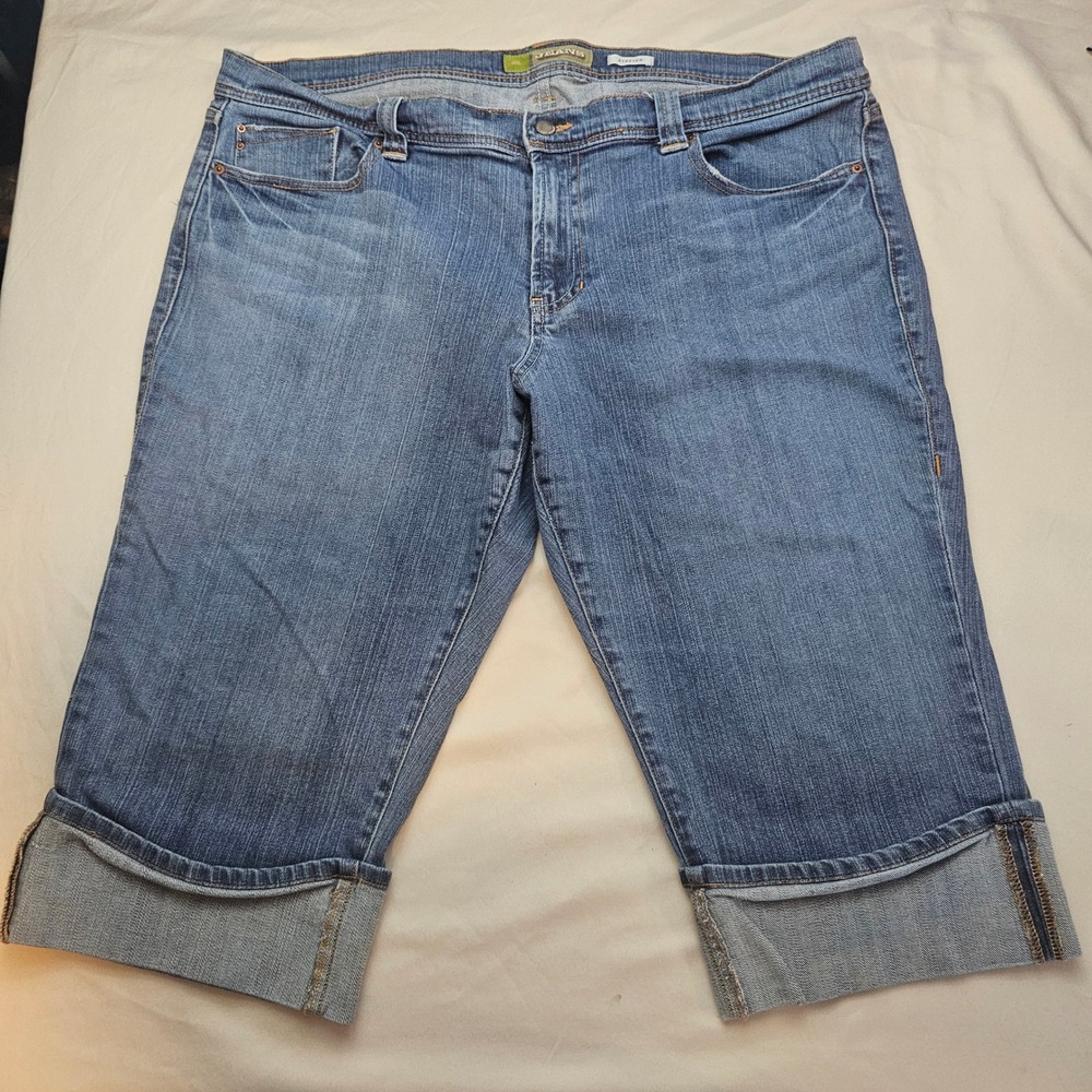 Old Navy Meas 42" Waist No Size Tag Low Waist Cuffed Capri Jeans 1419